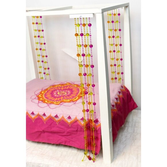 Retired American Girl Julie Albright's Bed Groovy Beaded Curtains Stripe - Picture 3 of 11